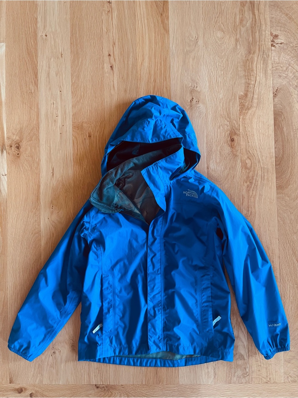 THE NORTH FACE Kids Blue Hooded Rain/  Wind Jacket M 10/12)